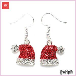 Crystal Enamel Drop Earrings Holiday Party Jewelry Women's Festive
